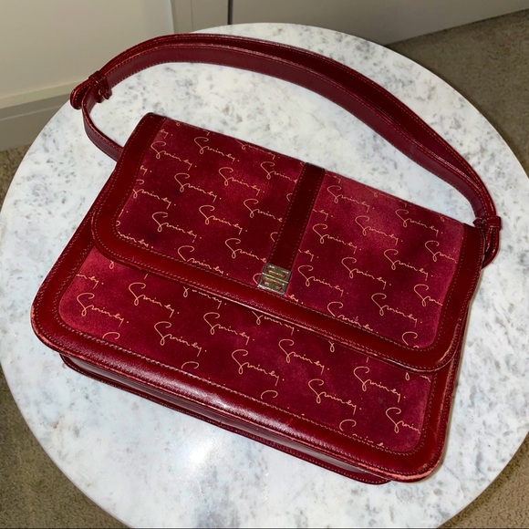 Givenchy Handbags - RARE Givenchy Red Suede Signature Vintage Bag
